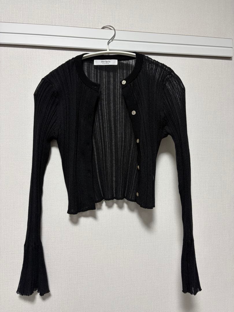 トップス Herlipto Random Ribbed Knit Cardigan M
