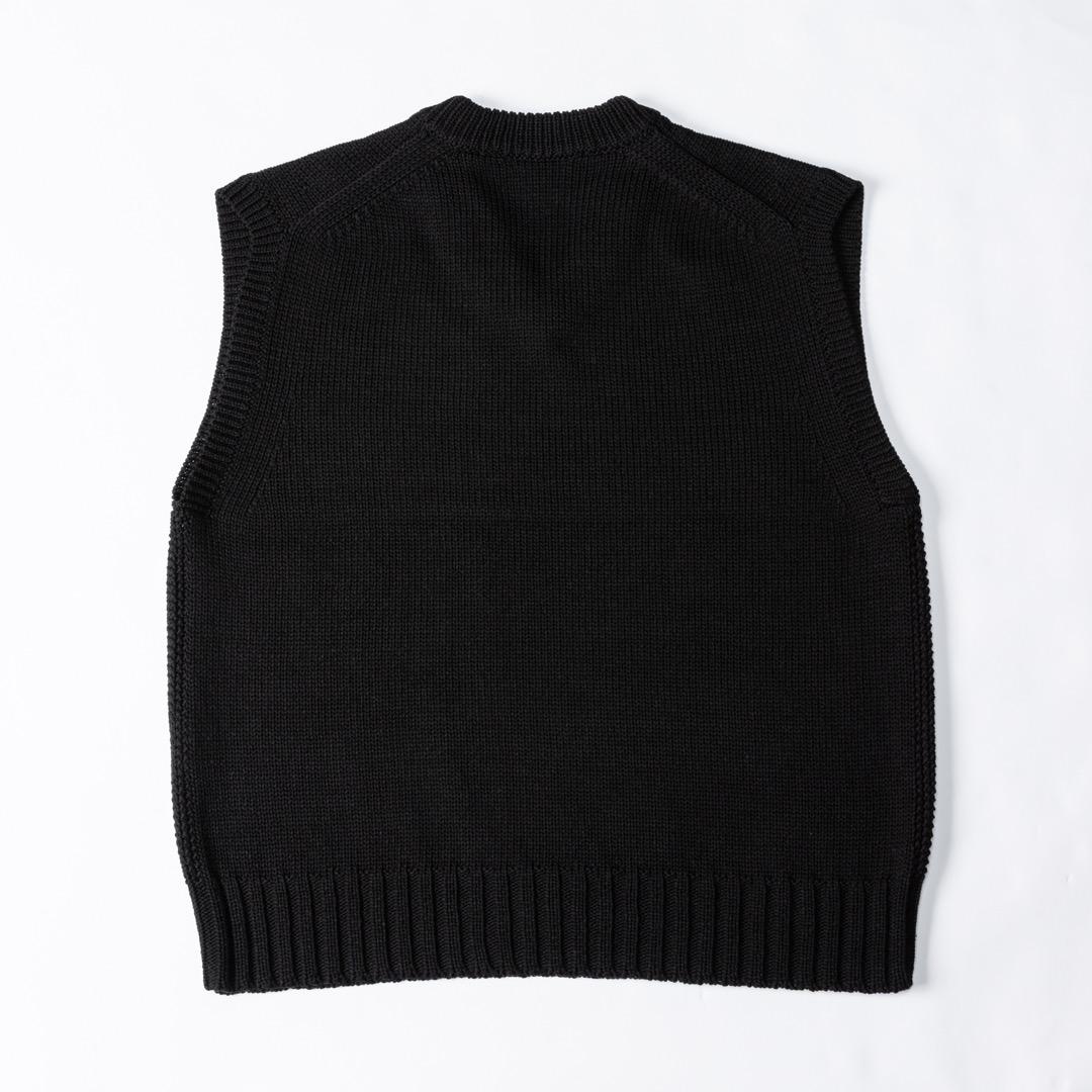 トップス HEUGN LOW GAUGE KNIT VEST BLACK size2