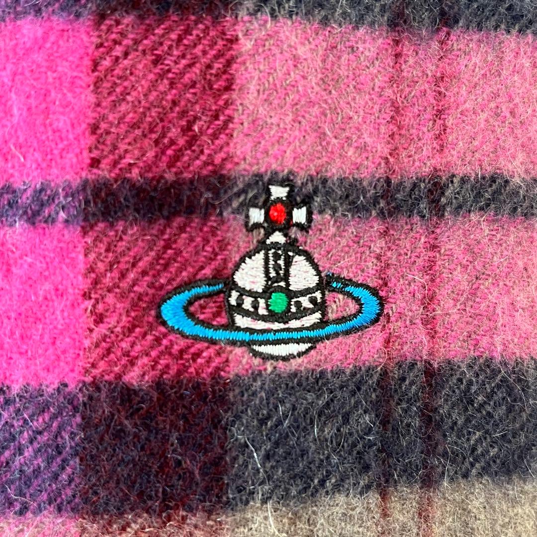 Vivienne Westwood オーブ　刺繍　カシミヤ　マフラー　 チェック