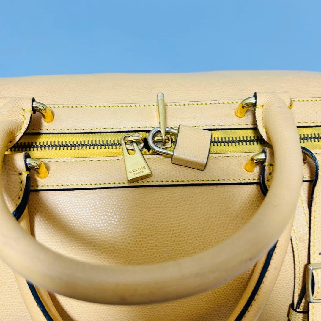 CELINE セリーヌ ボストンバッグ トラベルバッグ 大容量 イエロー系
