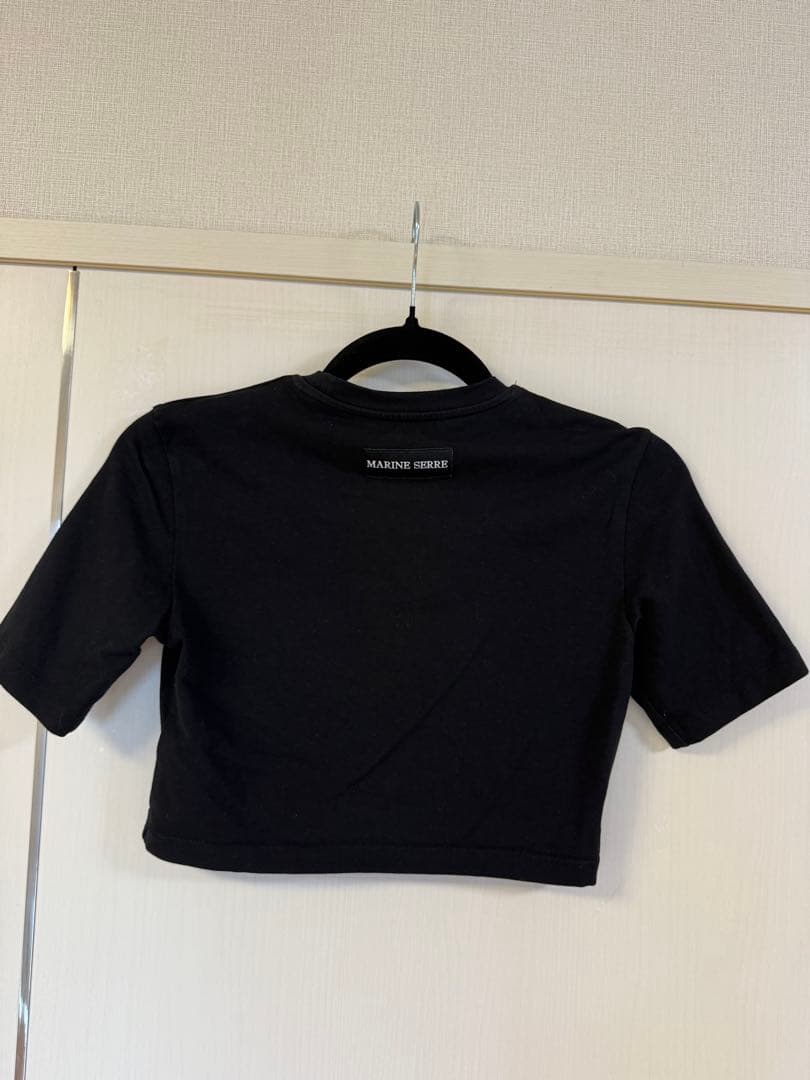 MARINE SERREブラック クロップドTシャツ Sサイズ