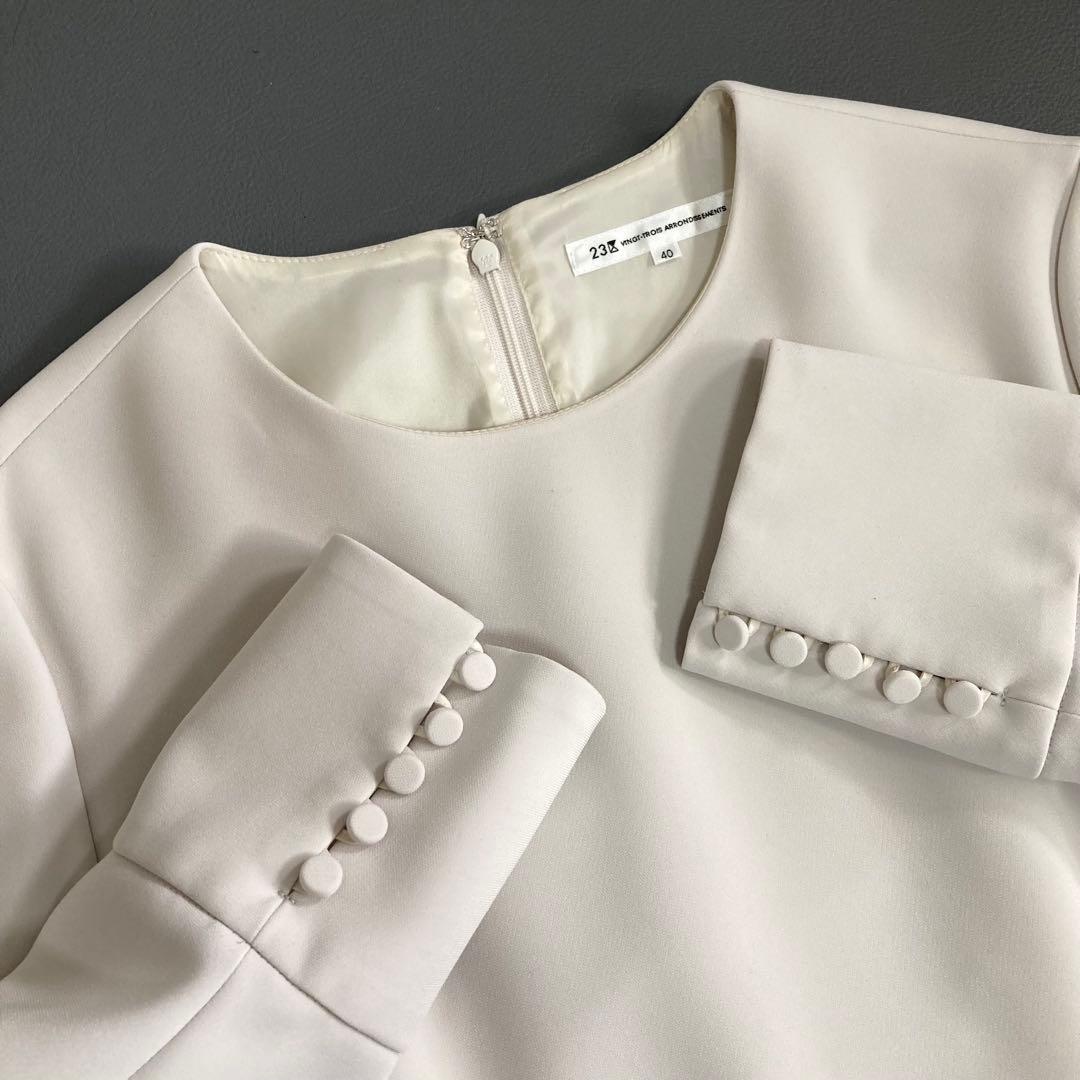 美品 23区 20SS VERYコラボ クラッシー タックワンピース 40