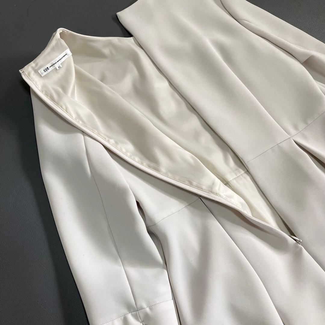 美品 23区 20SS VERYコラボ クラッシー タックワンピース 40