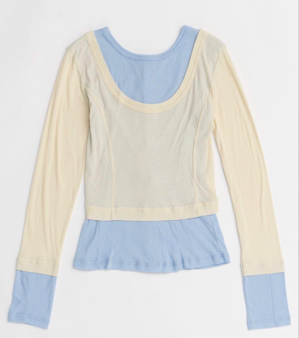 Maison special Top/2WAYネックバイカラーコンフィートップ