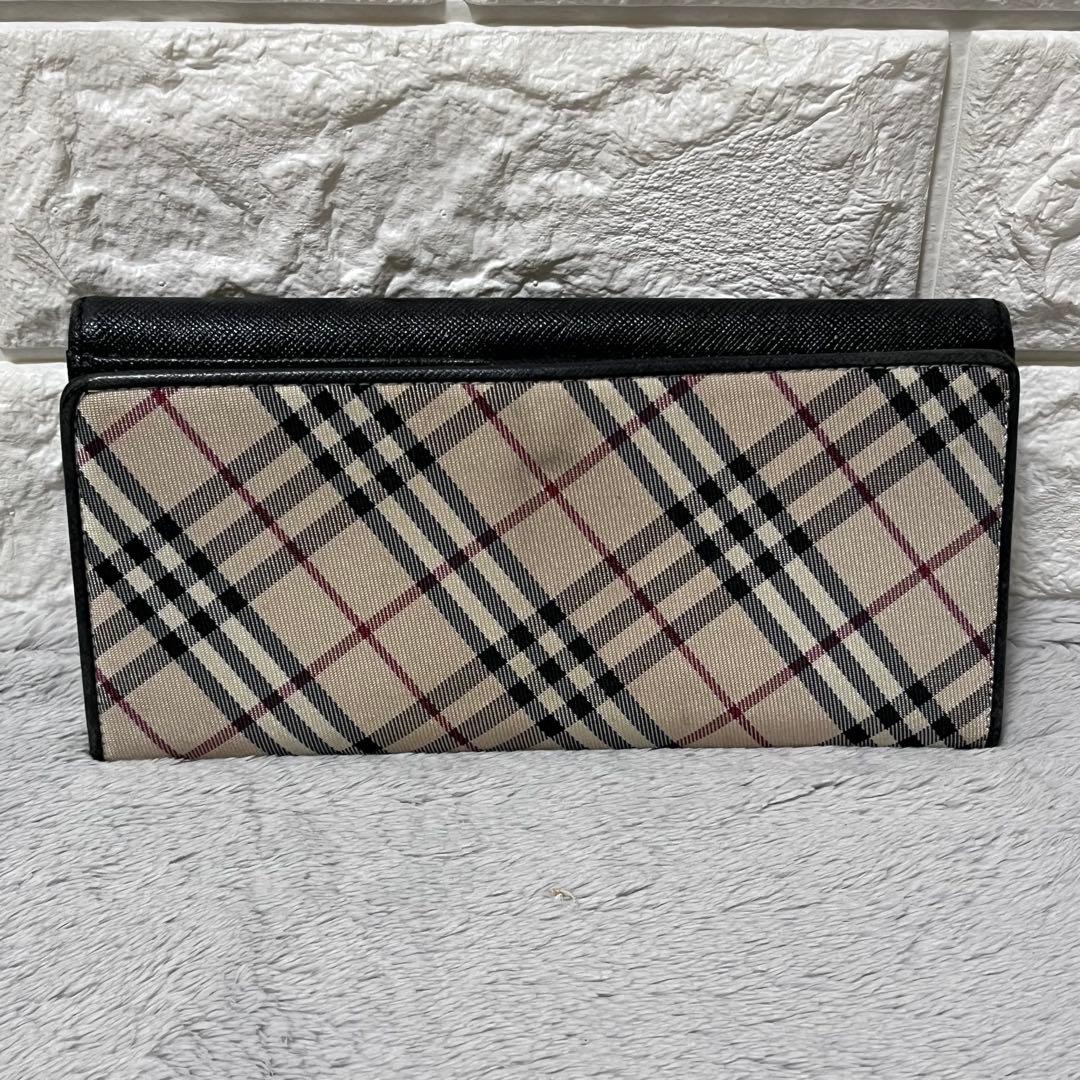 人気✨BURBERRY バーバリー 長財布 ノバチェック ブラック レザー 黒