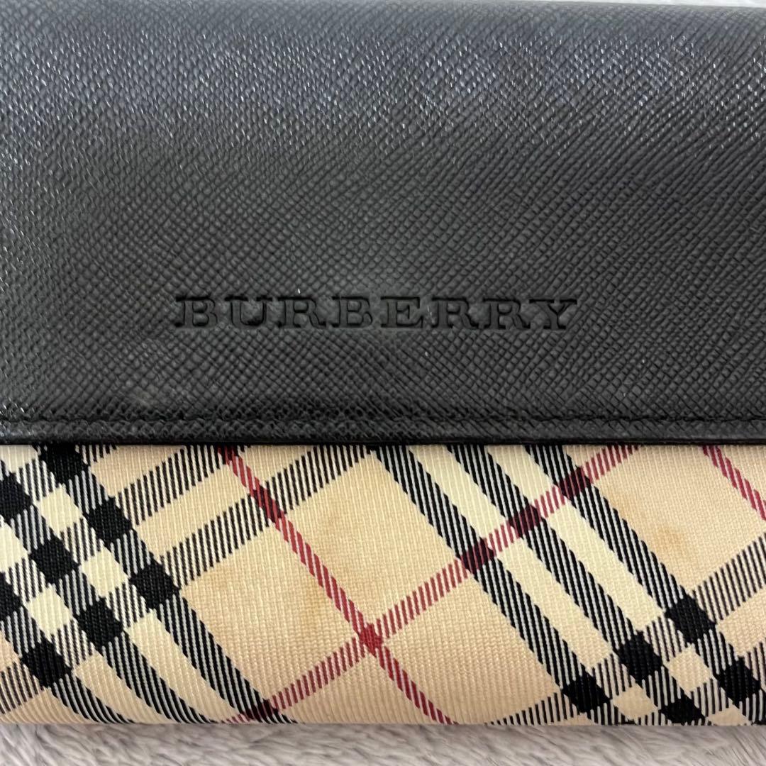 人気✨BURBERRY バーバリー 長財布 ノバチェック ブラック レザー 黒