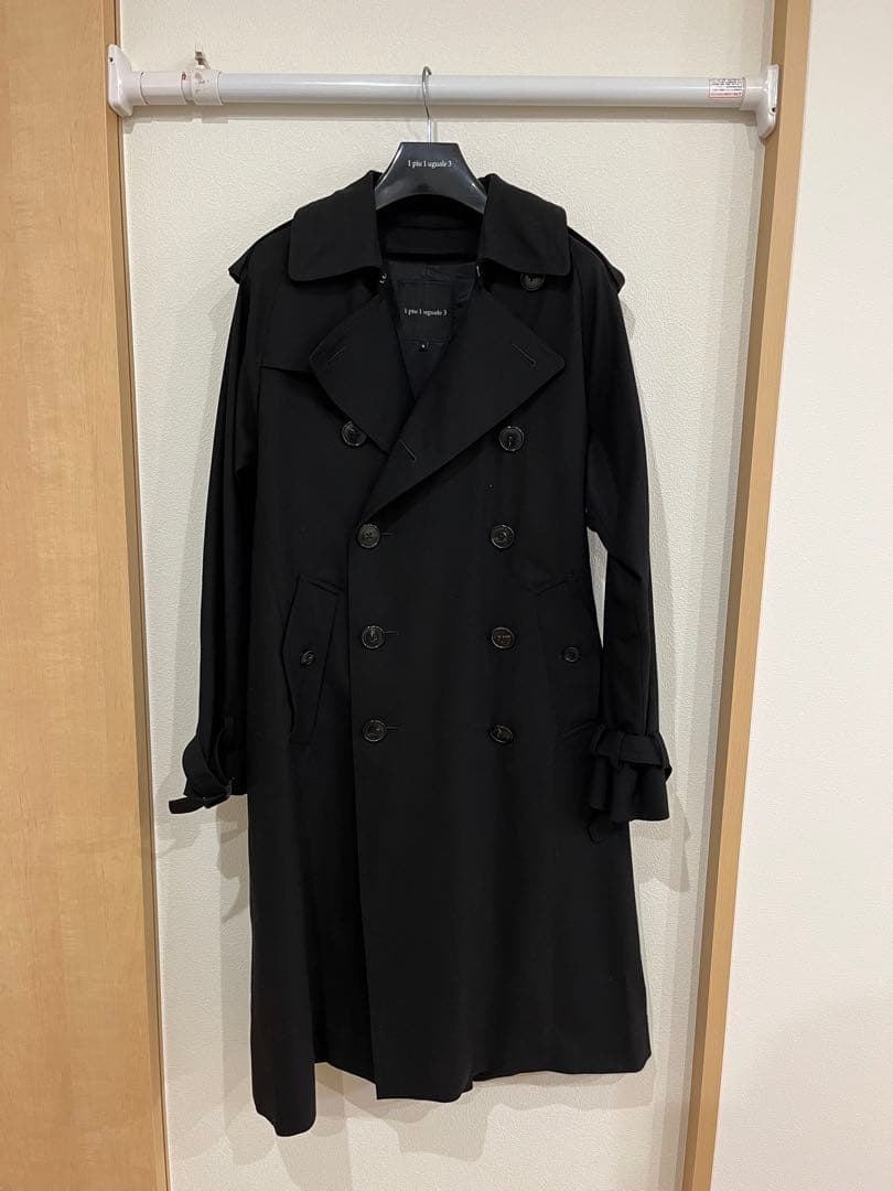 美品　1piu1uguale3×干場義雅　ブラックミリタリー　トレンチコート Ⅲ