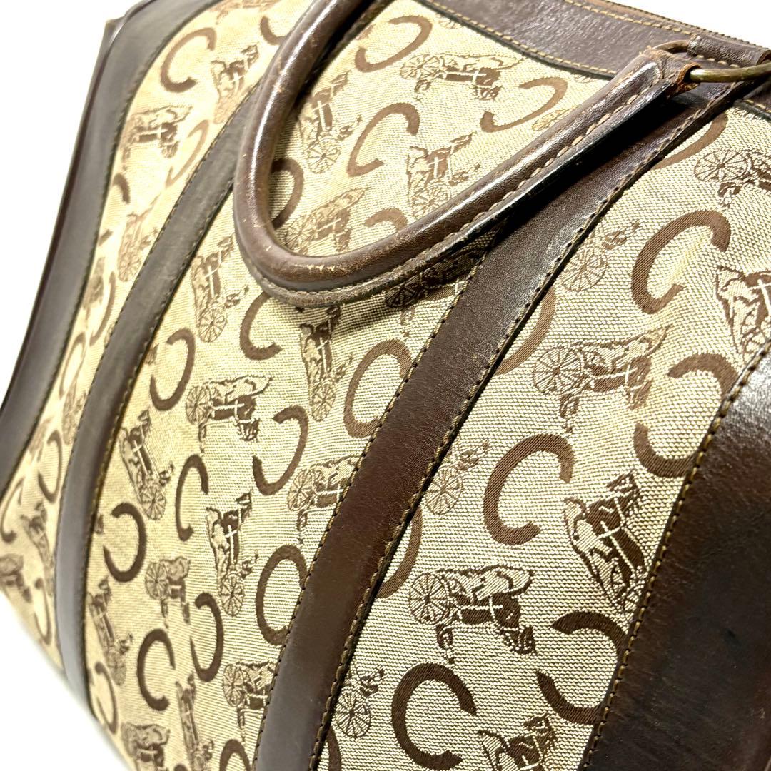 【希少】CELINE セリーヌ 馬車柄 Cマカダム柄 ボストンバッグ Cサルキー