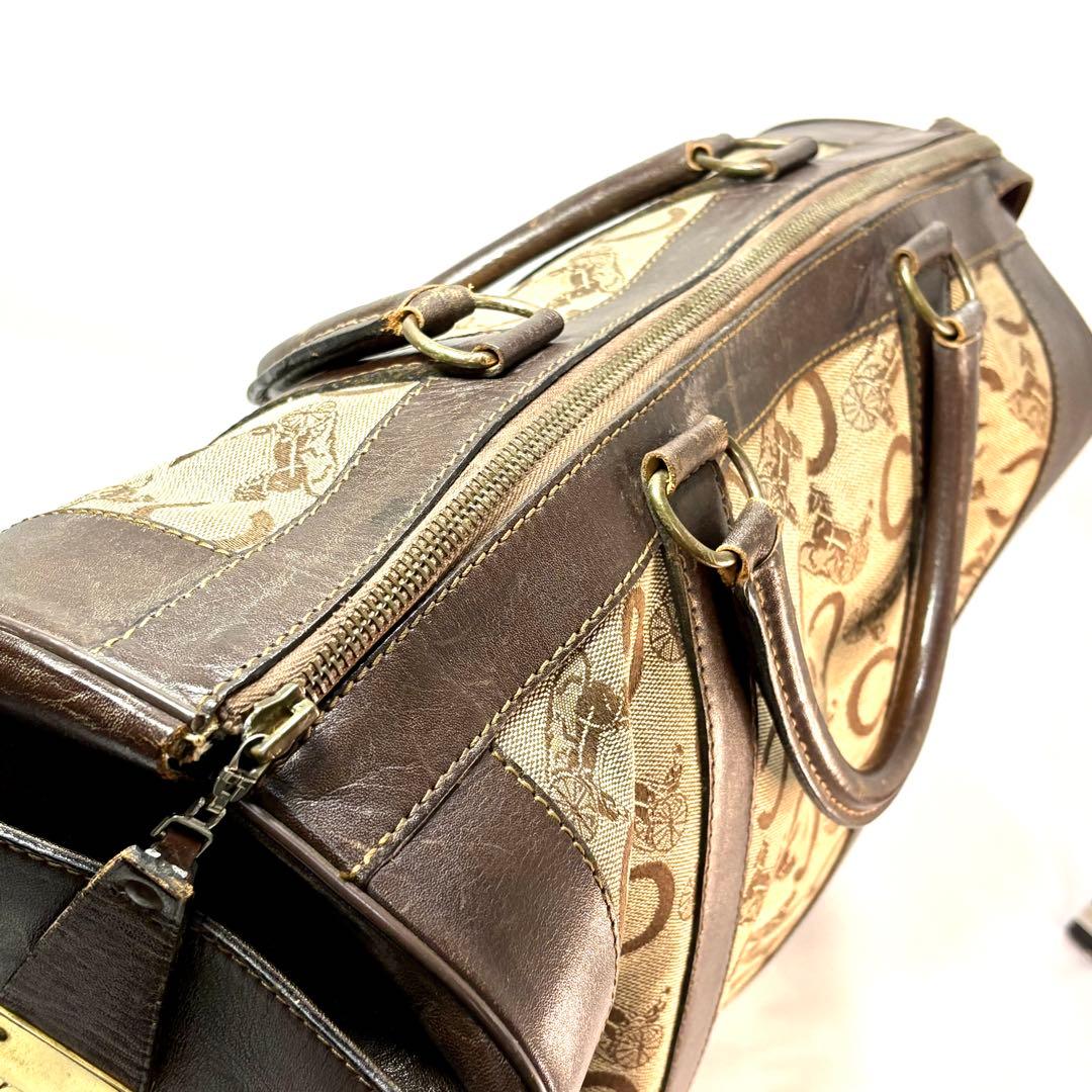 【希少】CELINE セリーヌ 馬車柄 Cマカダム柄 ボストンバッグ Cサルキー