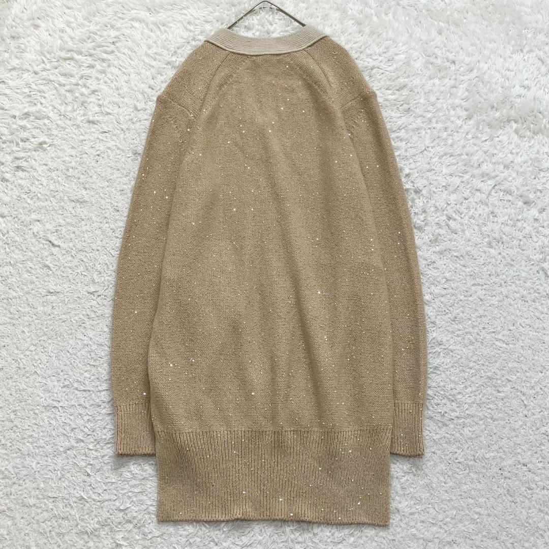 未使用級✨ドゥロワー 7G スパンコール ロングニットカーディガン カシミヤ S