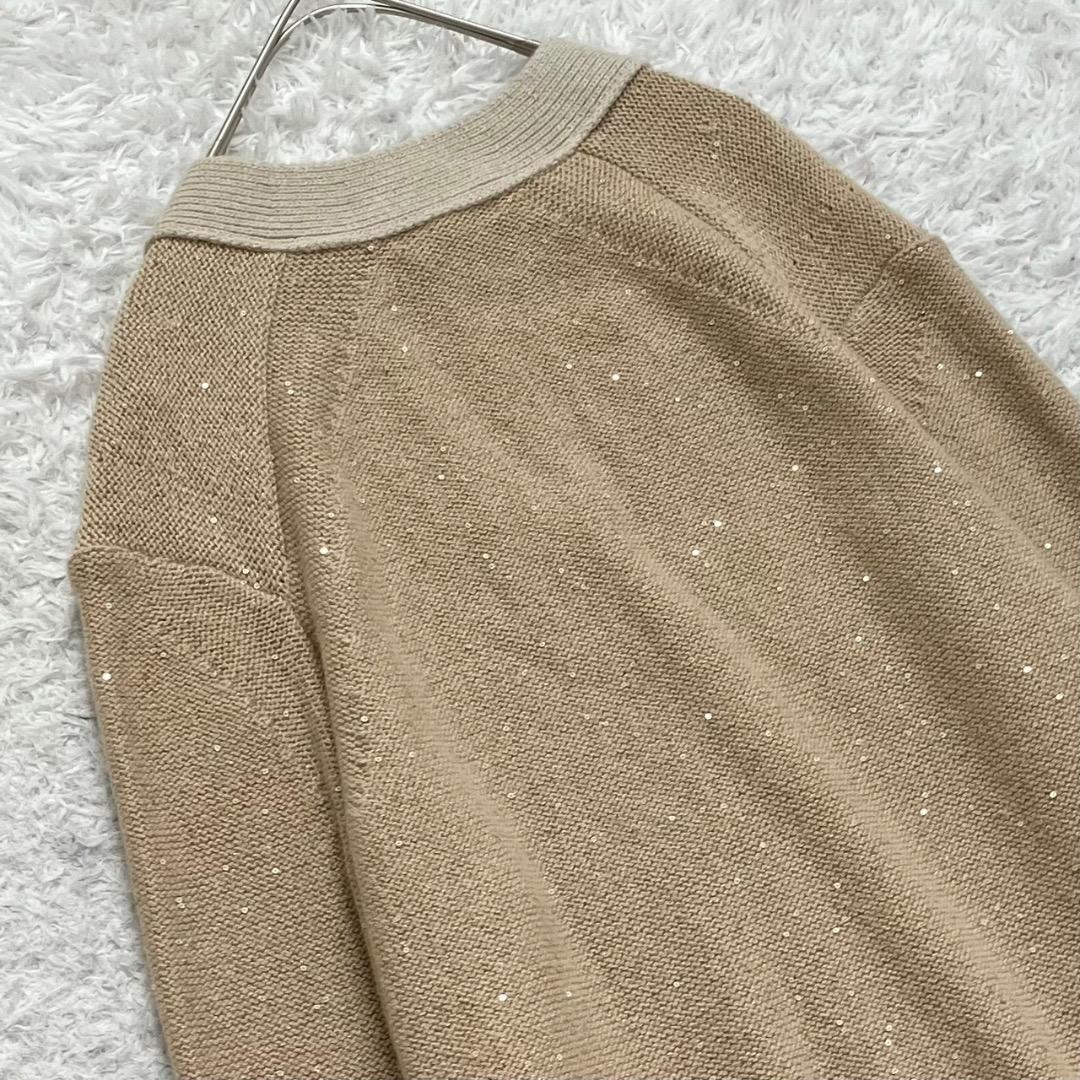 未使用級✨ドゥロワー 7G スパンコール ロングニットカーディガン カシミヤ S