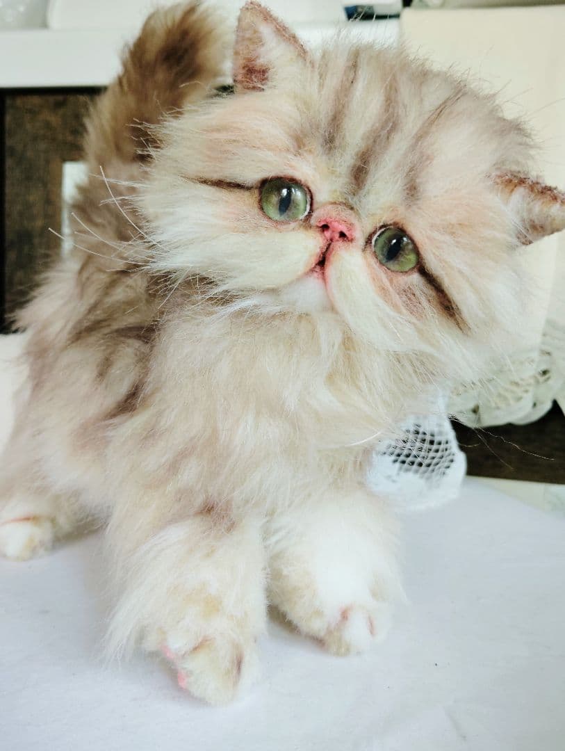 エキゾチックロングヘア♡可愛い子猫ちゃん♡大きめサイズ♡アートドール♡ぬいぐるみ