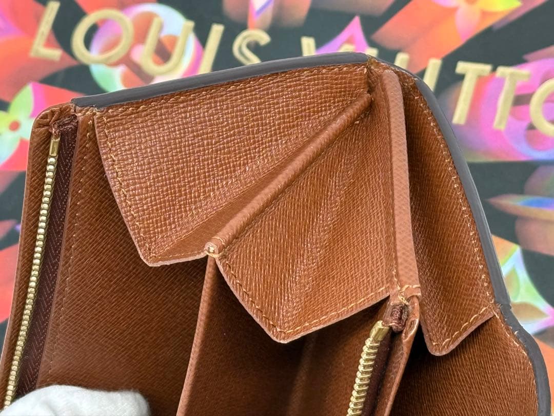 良品！ルイヴィトン　ポルトモネ・ビエ　トレゾール　L字形ファスナー二つ折り財布