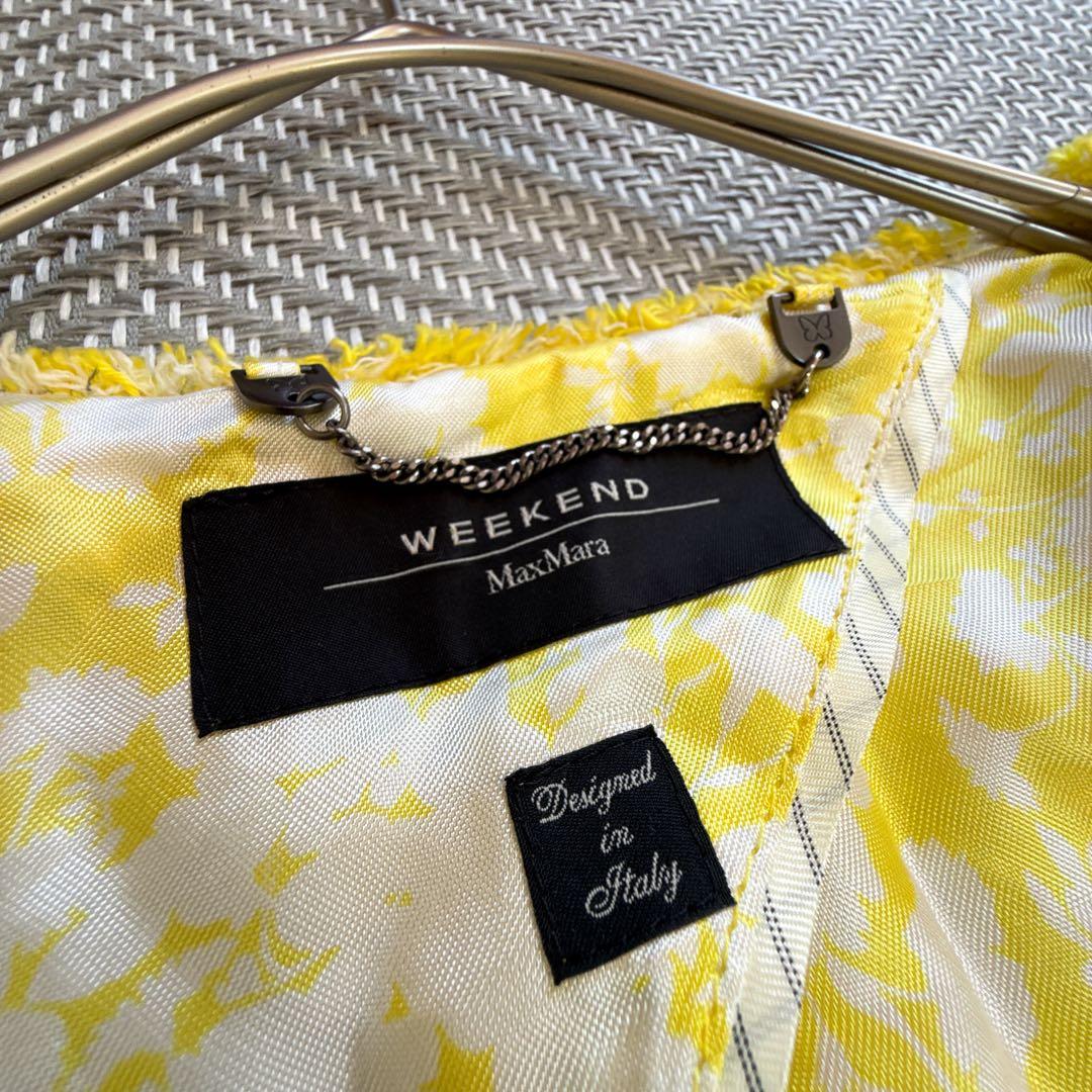 極美品 MaxMara WEEKEND ツイード ノーカラージャケット 3XL