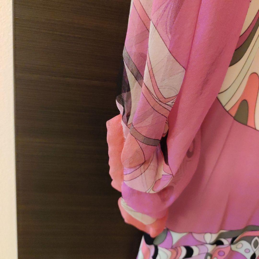 EMILIO PUCCI 幾何学模様 長袖ワンピース　38