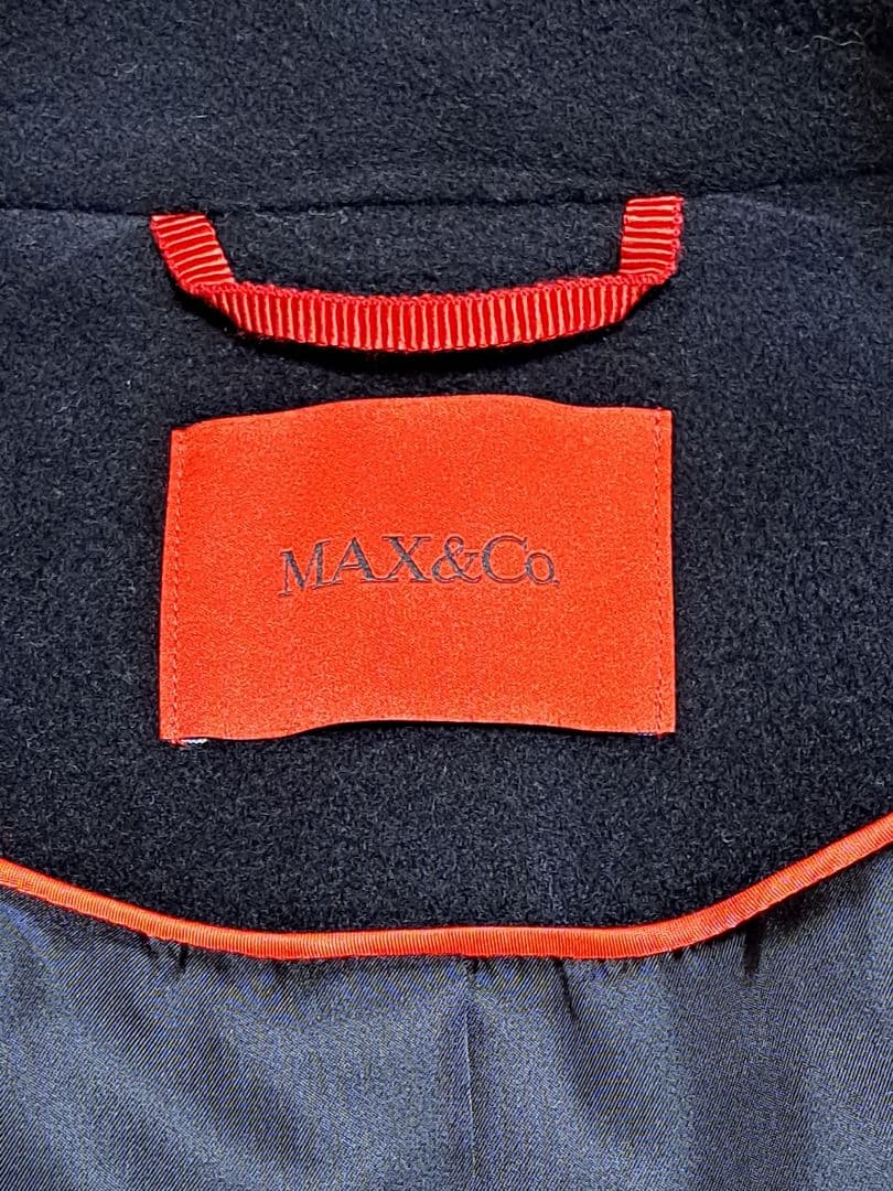 MAX&Co. ベルテッド ロングコート ロングラン　ブラック