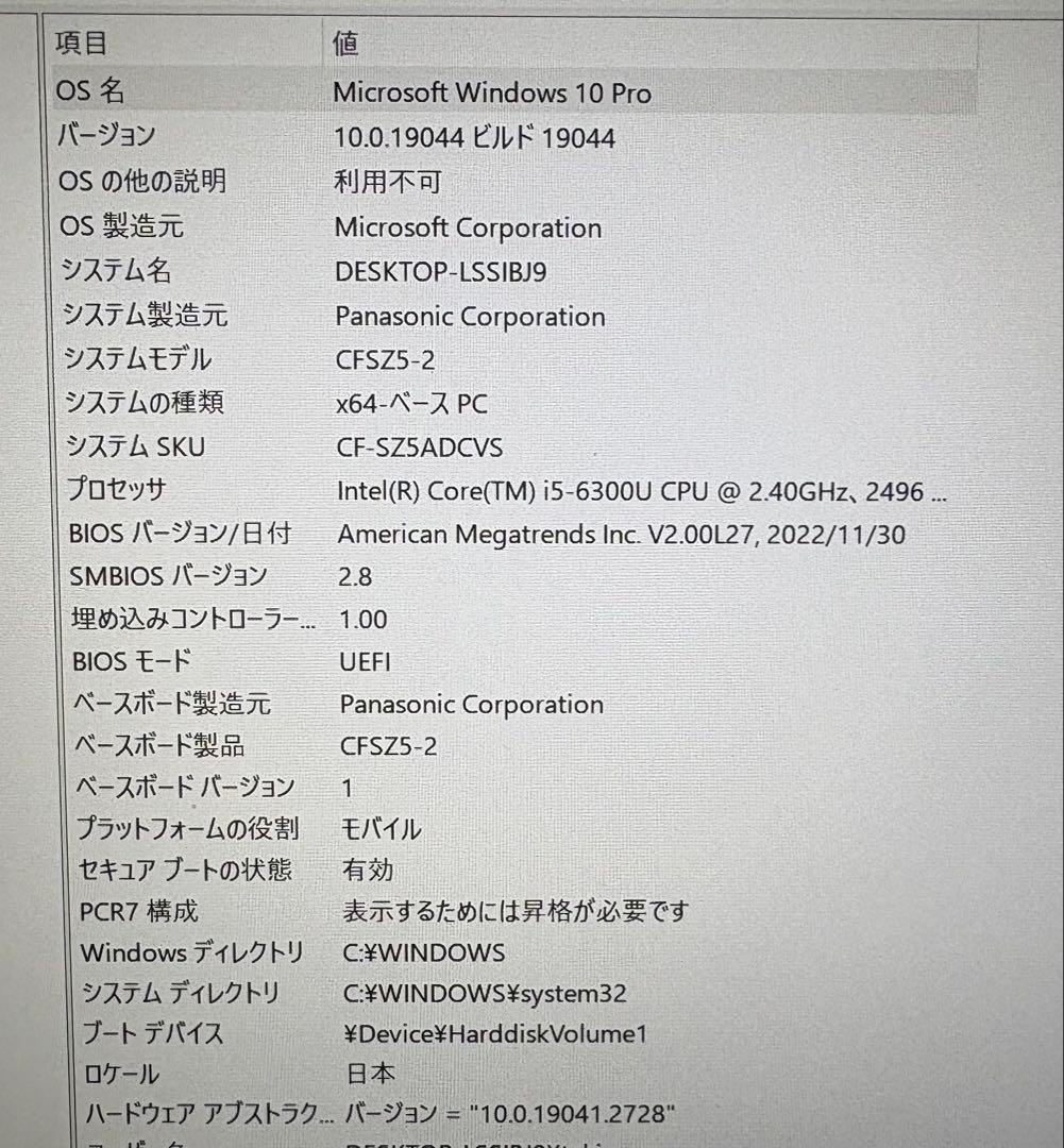 Panasonic Let's note CF-SZ5 シルバー