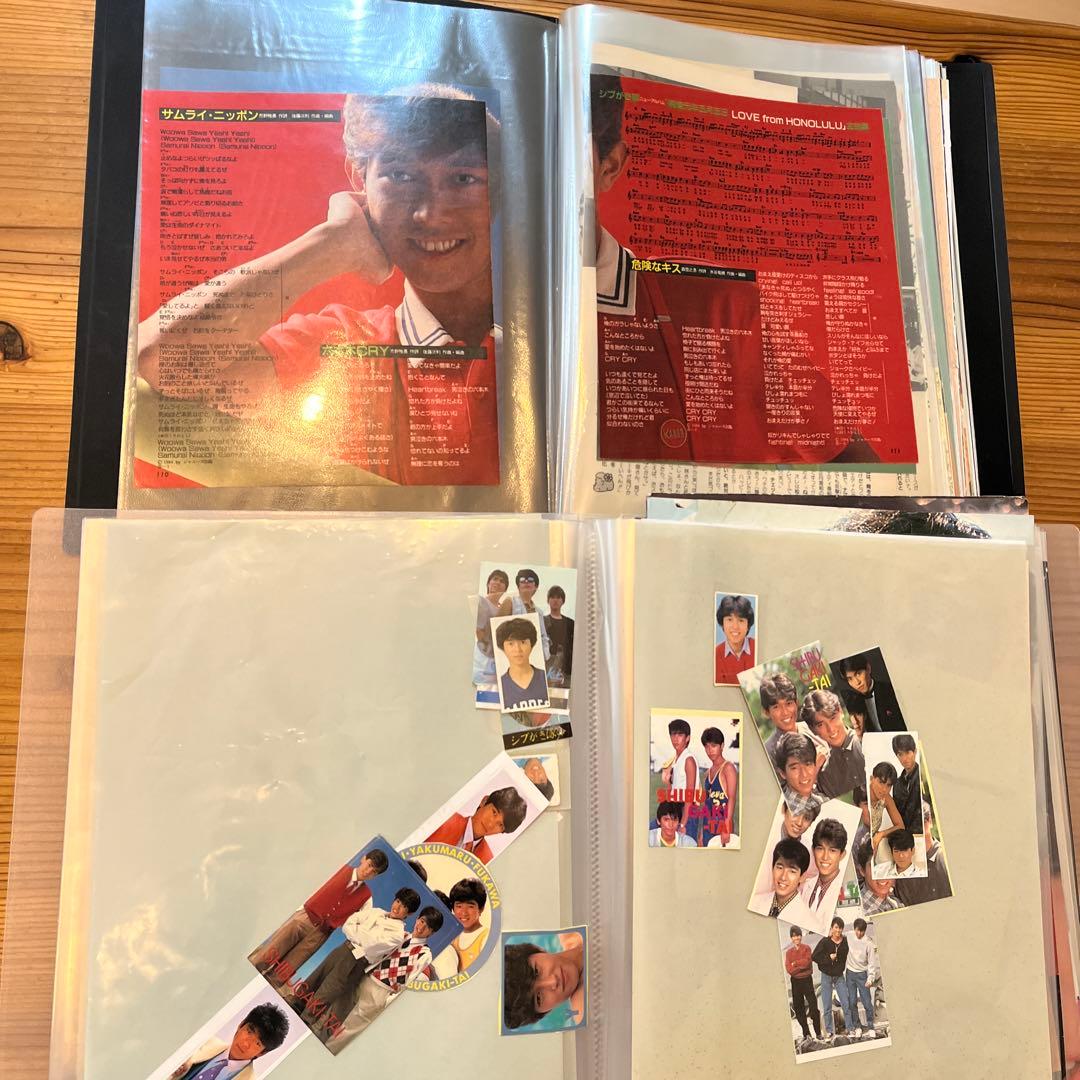 シブガキ隊　雑誌切り抜き　ファイル2冊　超レアなポスター、ステッカーが多数あり！