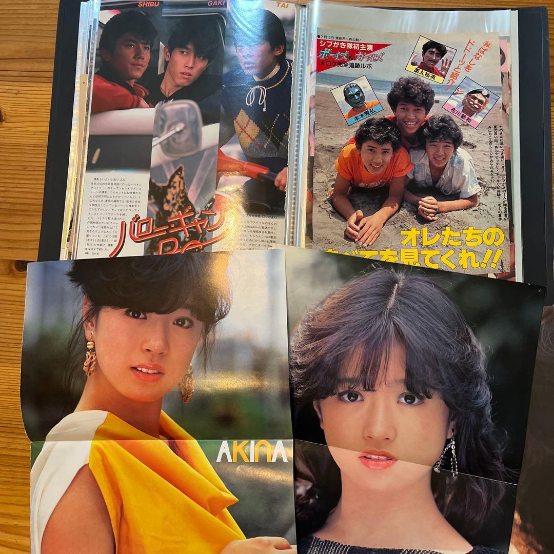 シブガキ隊　雑誌切り抜き　ファイル2冊　超レアなポスター、ステッカーが多数あり！