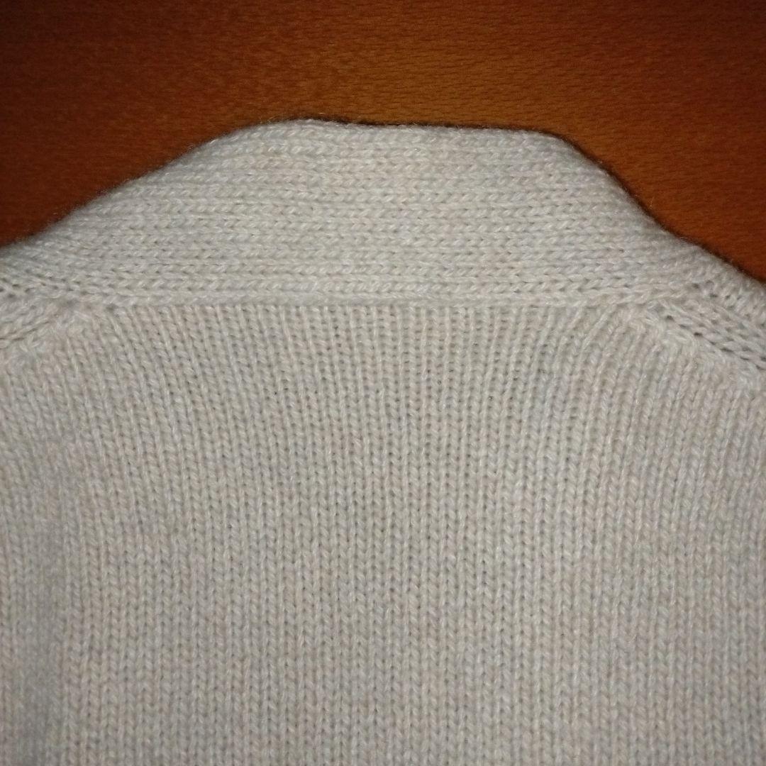 エルメス　ニットカーディガン　カシミア100%　薄ベージュ　SM　イタリア製