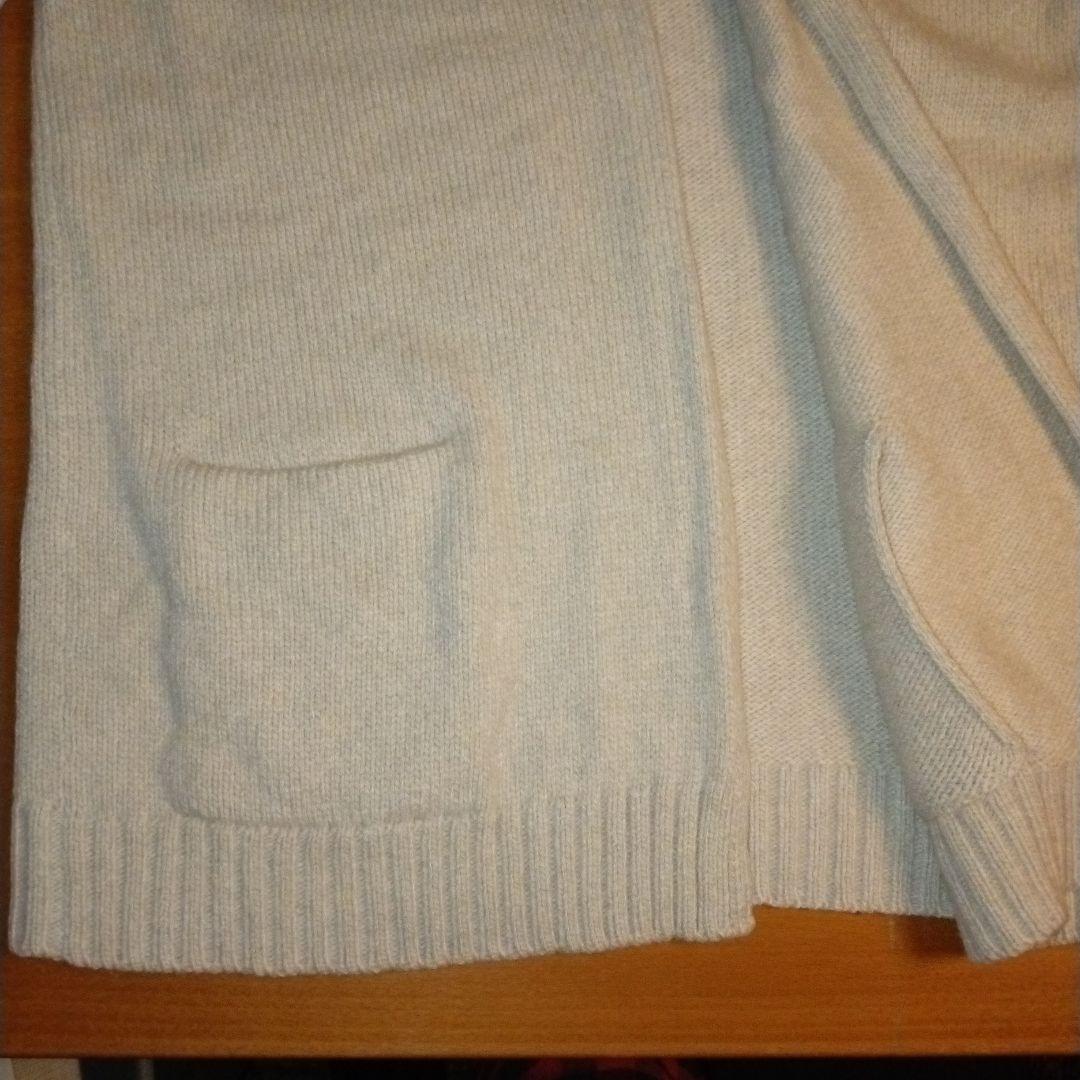 エルメス　ニットカーディガン　カシミア100%　薄ベージュ　SM　イタリア製