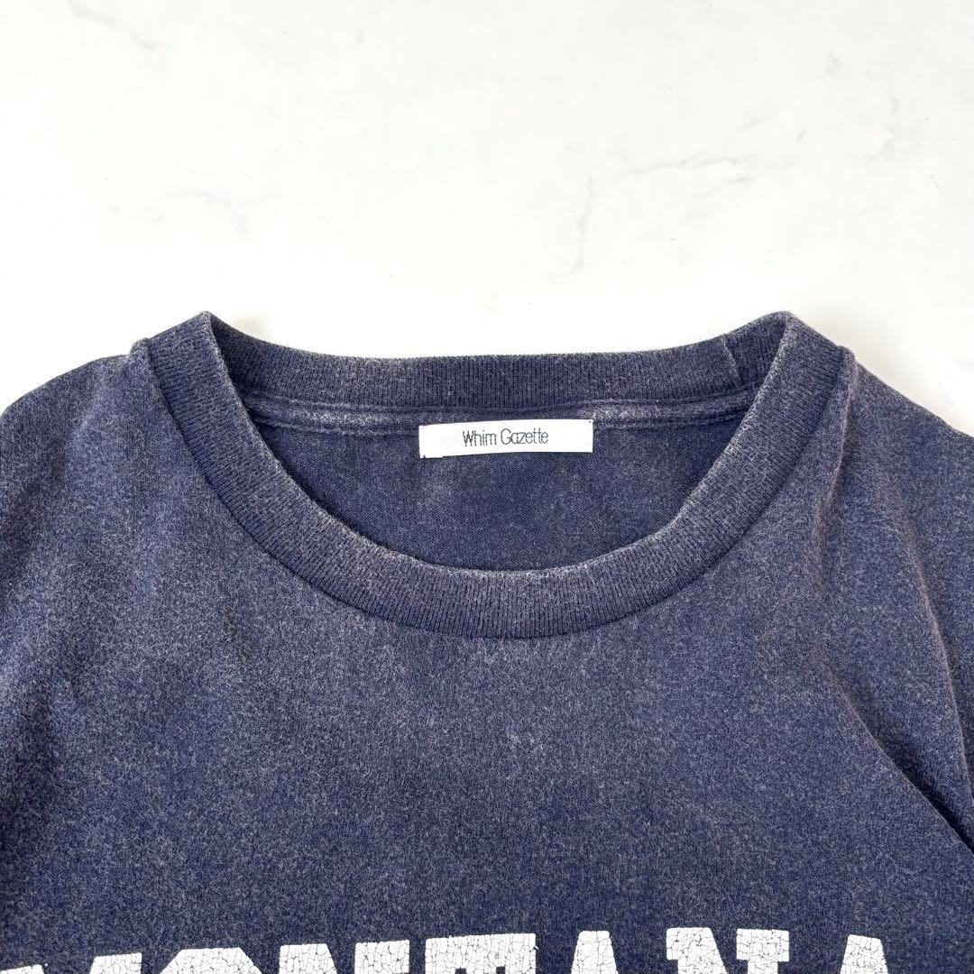 【雑誌記載】ウィムガゼット ナンバリングTシャツ ヴィンテージ加工 ネイビー