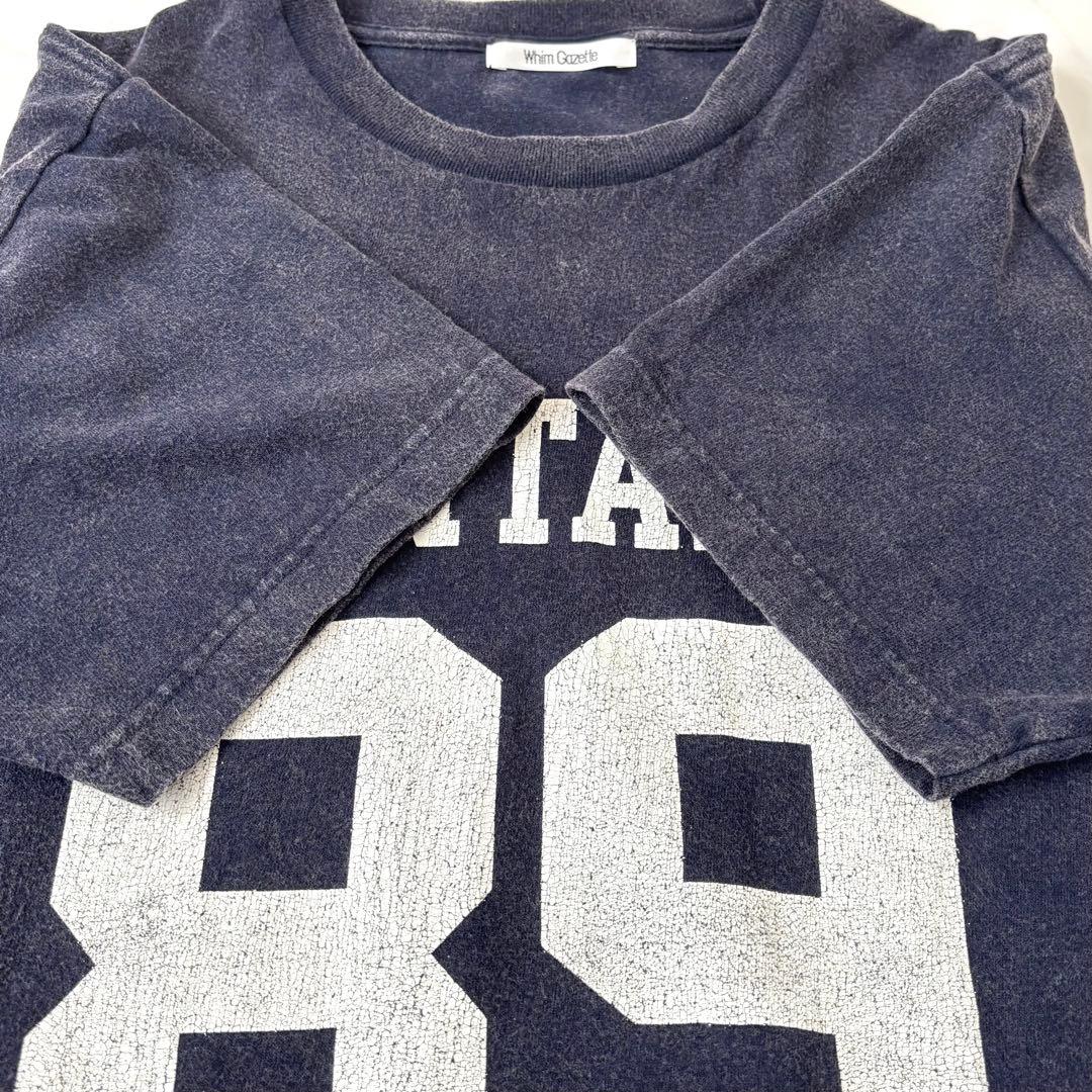 【雑誌記載】ウィムガゼット ナンバリングTシャツ ヴィンテージ加工 ネイビー