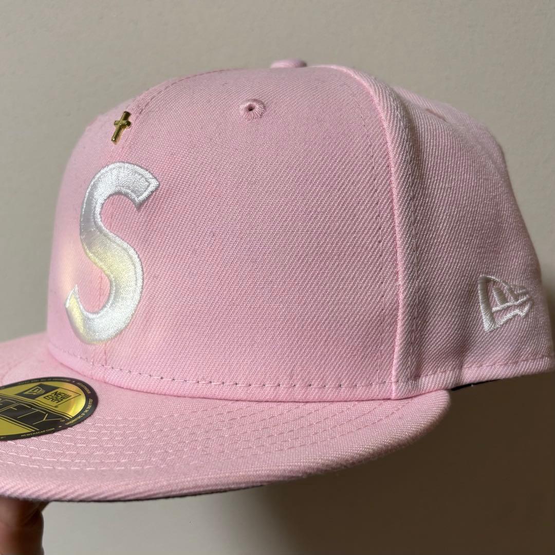 Supreme×NEWERA ピンク 59FIFTY キャップ 7 3/8