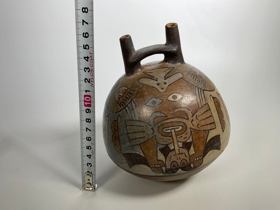 ナスカ土器　アーチ型　 双注口土器 　南米　アンデス文明　プリミティブアート