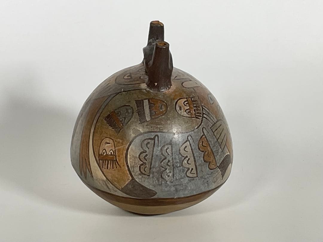 ナスカ土器　アーチ型　 双注口土器 　南米　アンデス文明　プリミティブアート