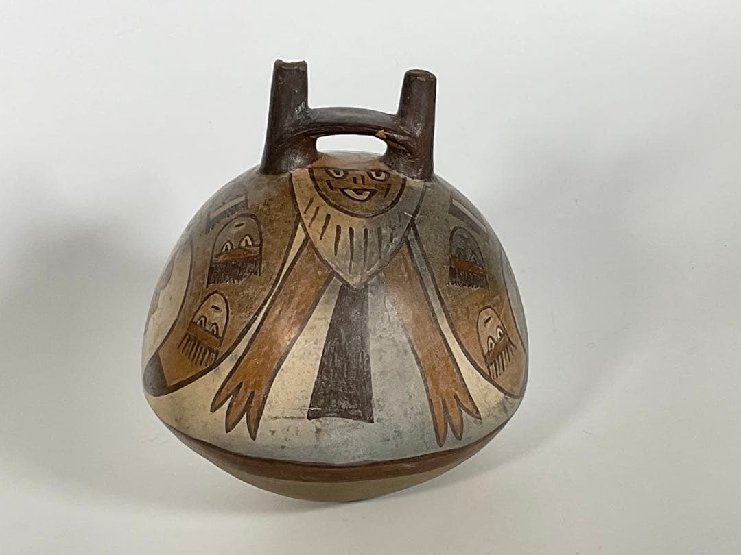 ナスカ土器　アーチ型　 双注口土器 　南米　アンデス文明　プリミティブアート