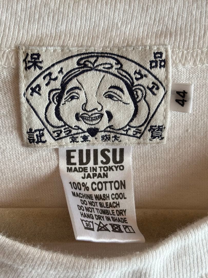EVISUエヴィス 半袖Ｔシャツ　ホワイト白 世界唯一 山根洋服店 ４４レア
