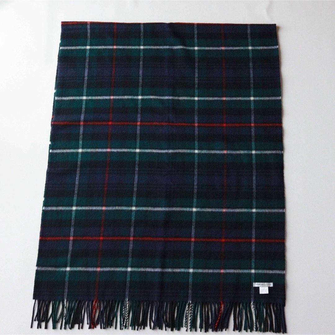 5458【極美品】ジョンストンズ 大判ストール カシミヤ100％　チェック柄