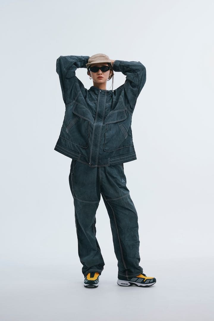 nylon pants BLACK(ニートと居候とたかさき)