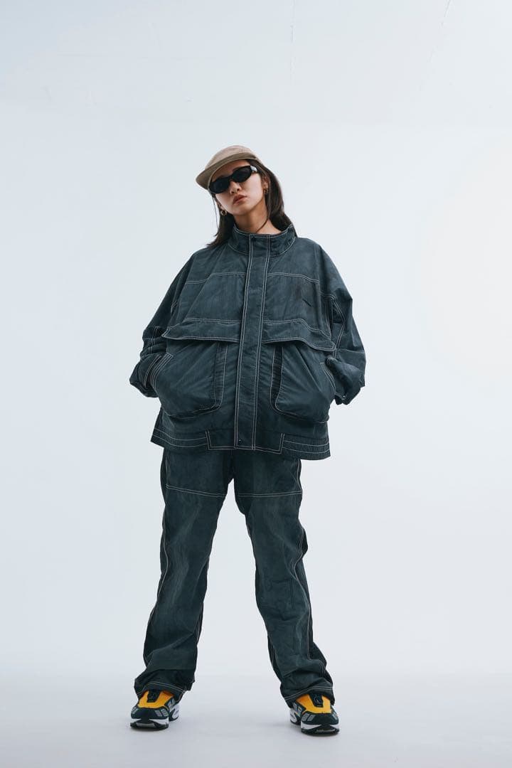 nylon pants BLACK(ニートと居候とたかさき)