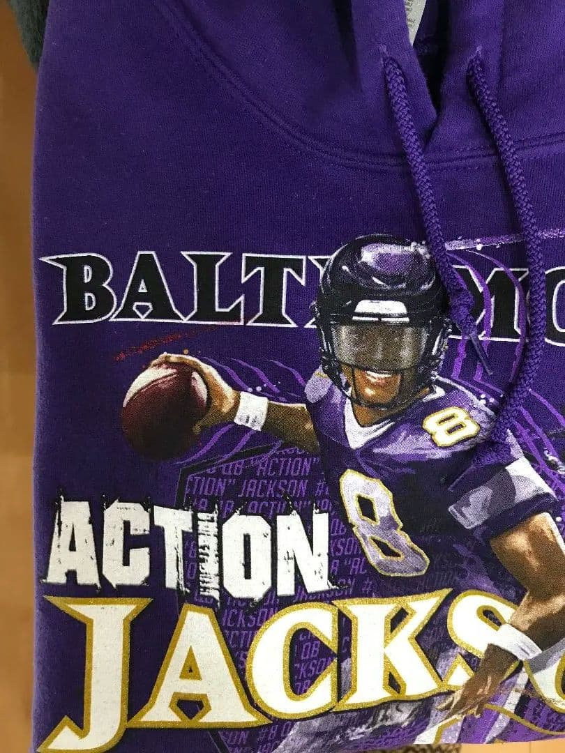 アメフト　NFL　 ボルティモア・レイブンズ フーディー　ビッグプリント　XL