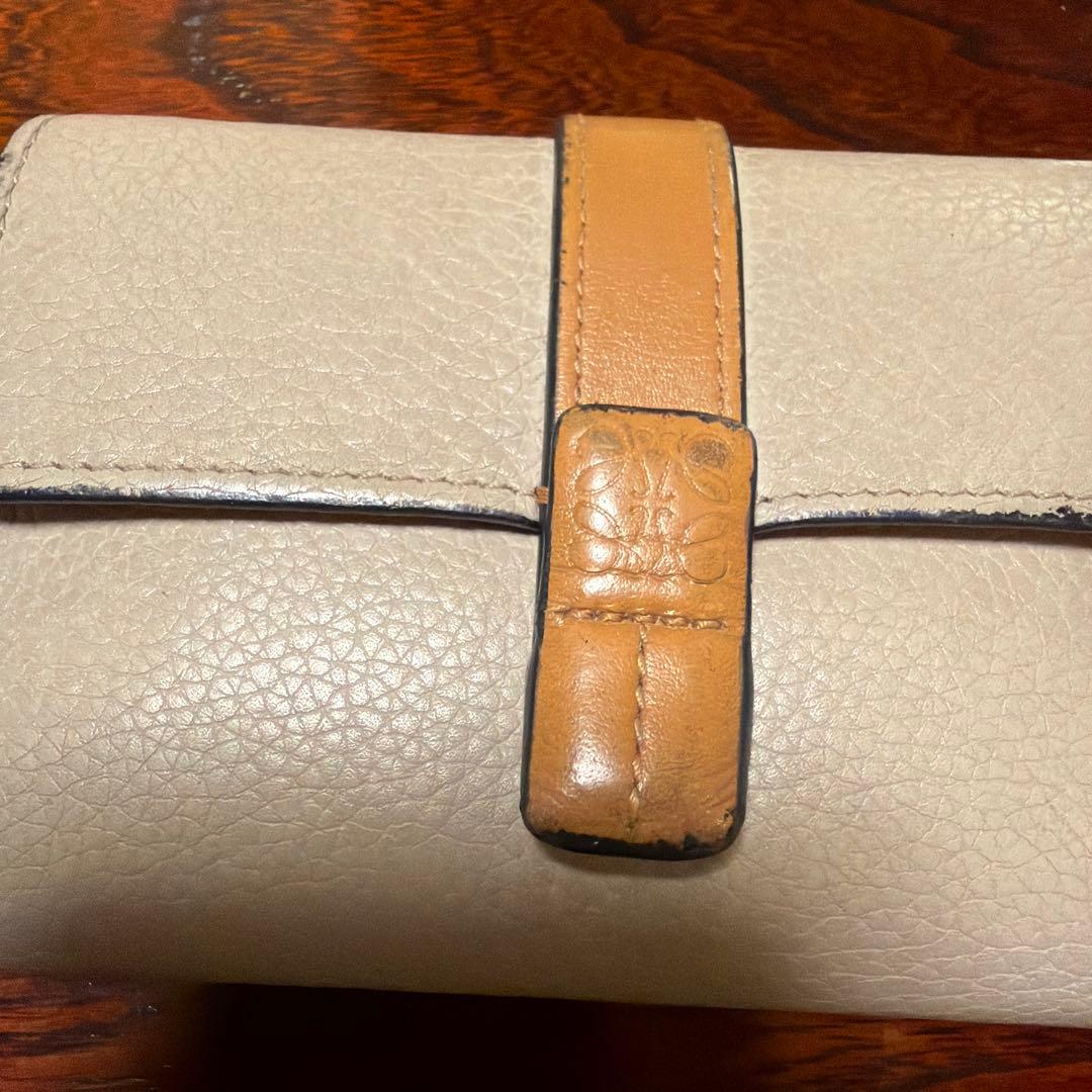 LOEWE ベージュ 三つ折り財布 保存袋・箱付き☆ロエベ☆財布☆