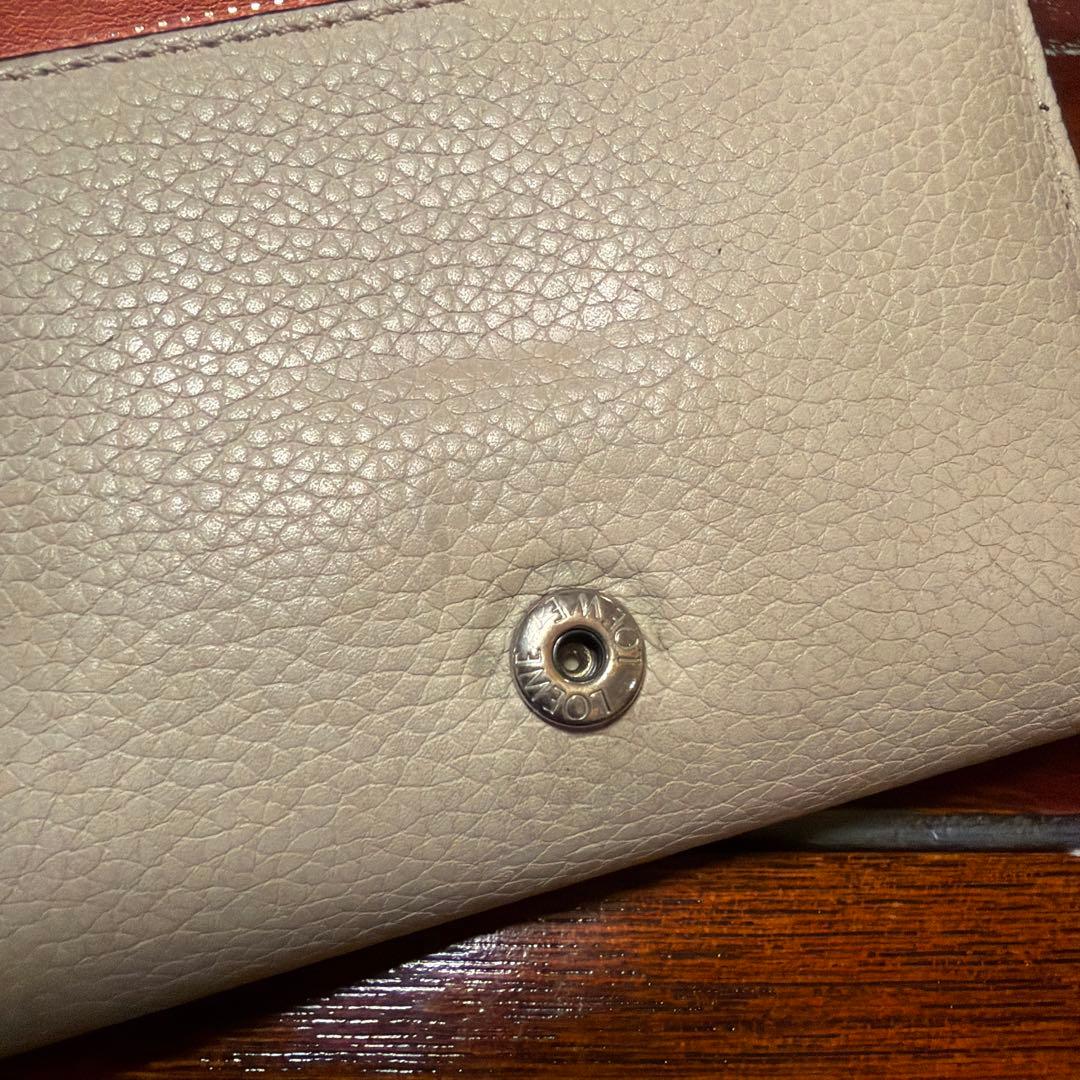LOEWE ベージュ 三つ折り財布 保存袋・箱付き☆ロエベ☆財布☆