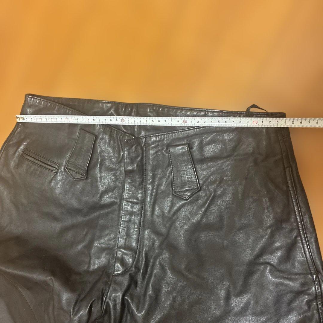 黒 レザー ワイドシルエットパンツ　ニッカポッカ烏天狗　OKANO 中古
