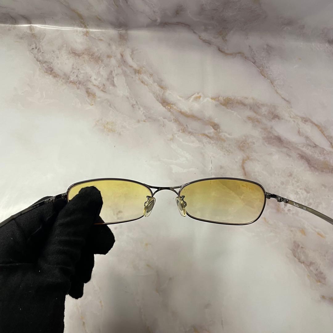 ray ban スクエア y2k イエロー デザイン サングラス ケース付き