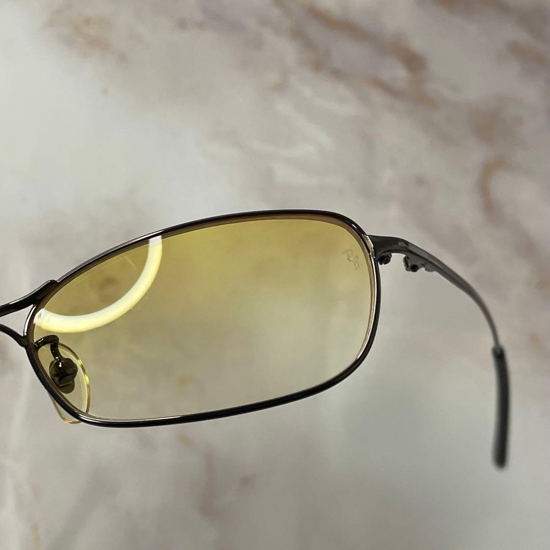 ray ban スクエア y2k イエロー デザイン サングラス ケース付き