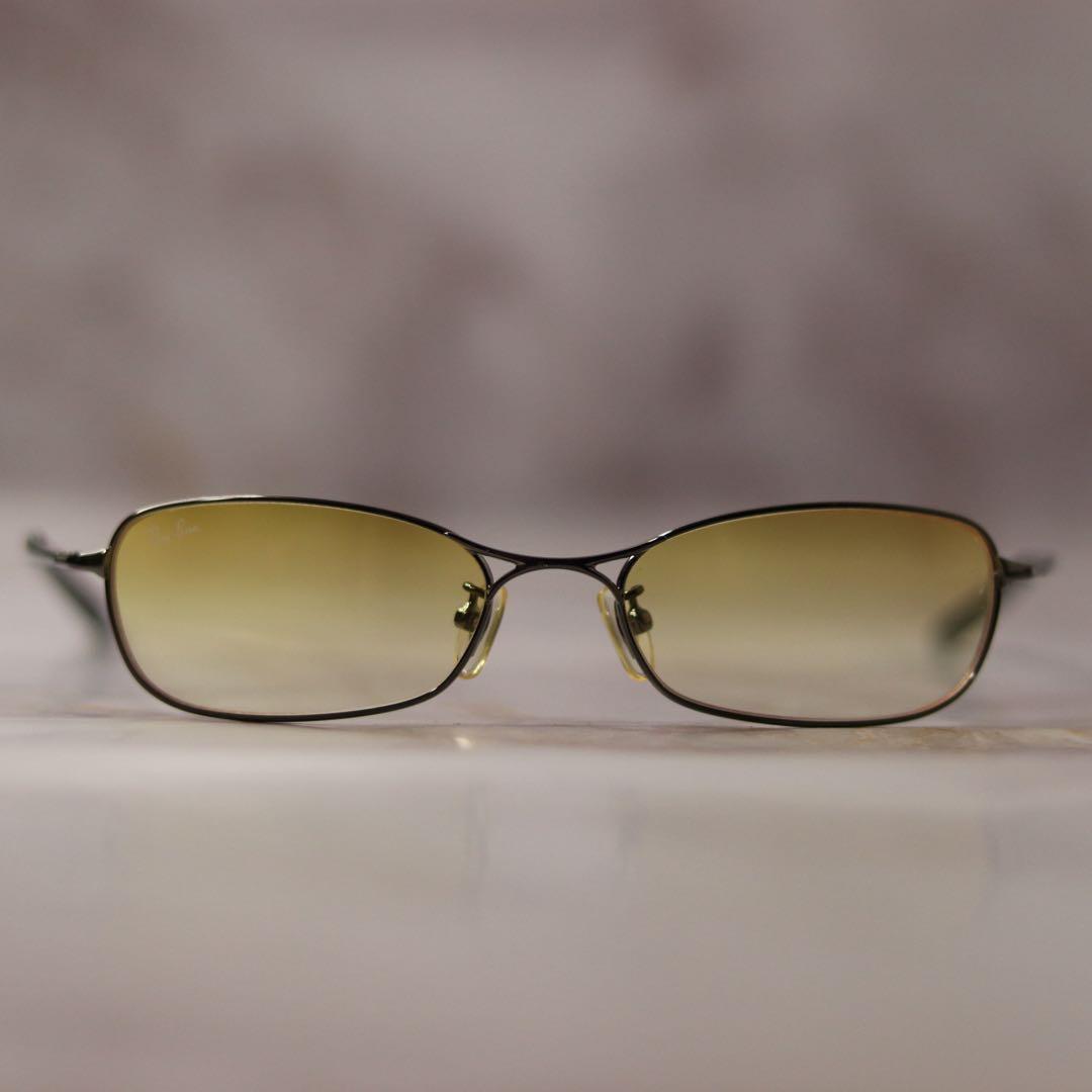 ray ban スクエア y2k イエロー デザイン サングラス ケース付き