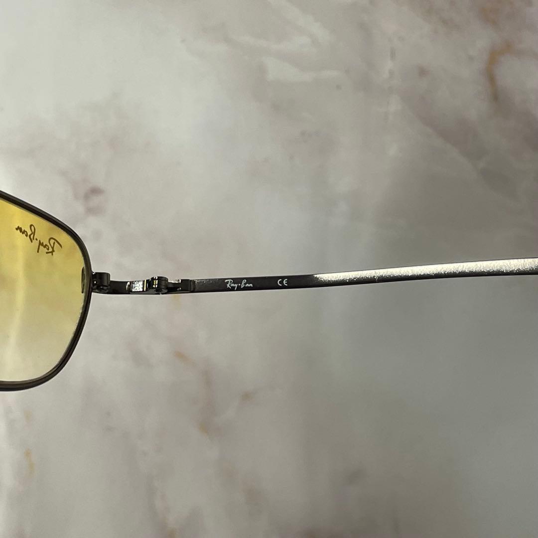ray ban スクエア y2k イエロー デザイン サングラス ケース付き