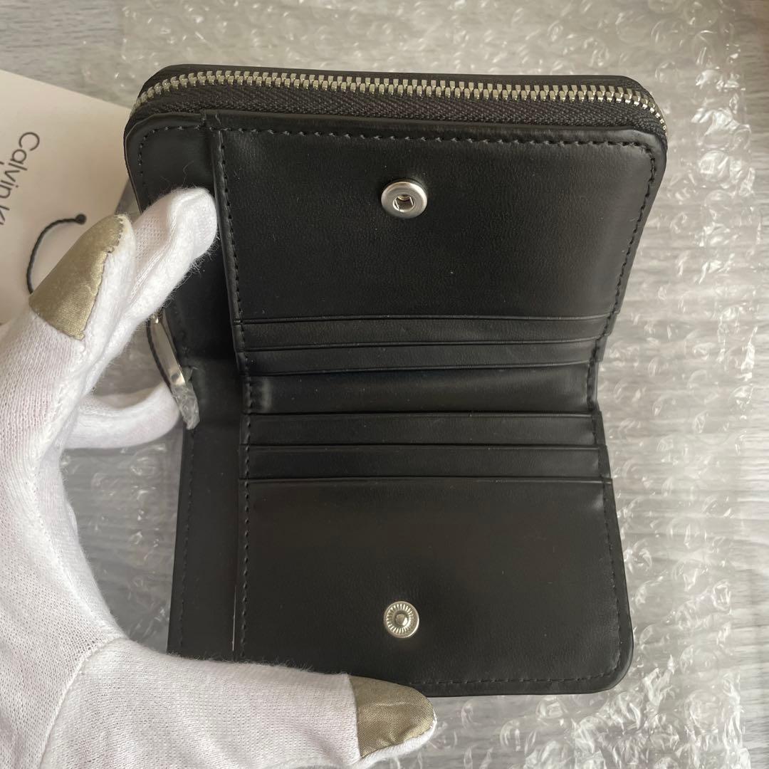 新品 カルバンクライン ふたつ折り 財布 黒 ck メンズ　正規店購入　ロゴ