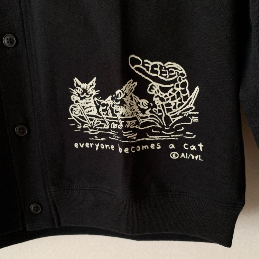 わちふぃーるど　ダヤン　綿ジャージVカーデ　猫になる　色:ブラック　size:M