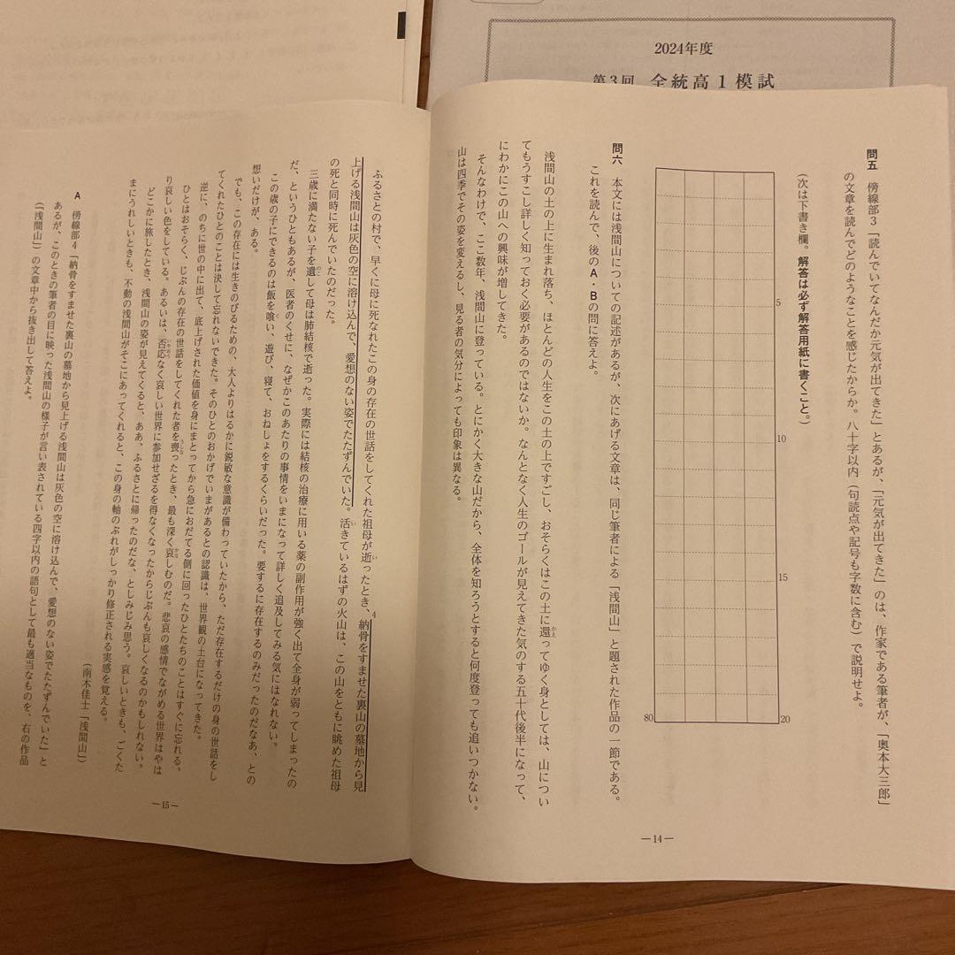 2024年第3回全統高1模試【英語数学国語】全科目解答解説集付き！