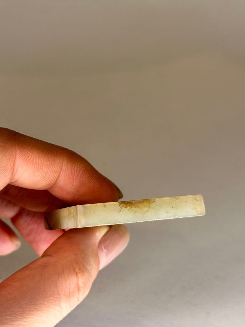 中国古玉品　玉佩 四隅穿孔　佩饰 吊下げ可 古美術品