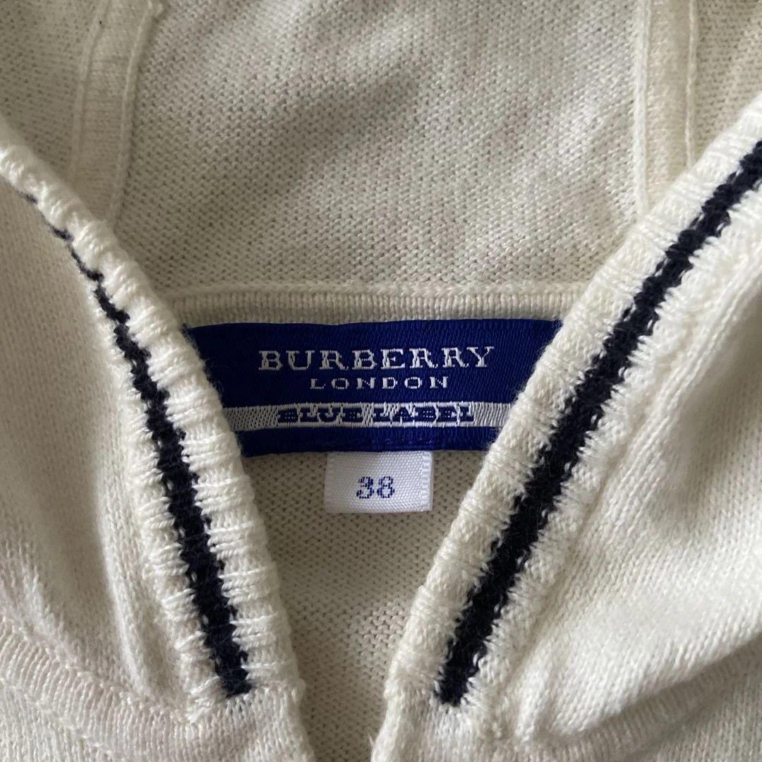 ストレッチ【BURBERRY バーバリーブルーレーベル】ニットパーカー デカロゴ