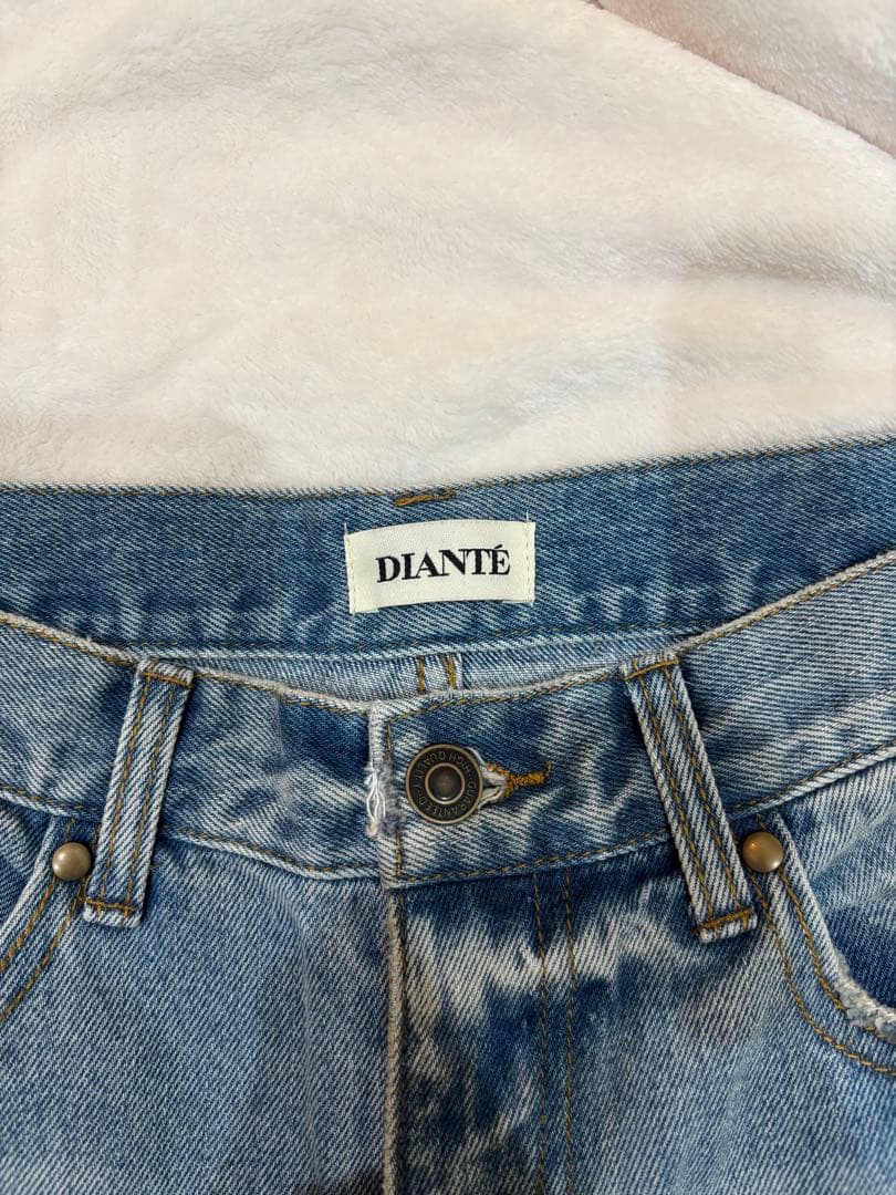 未使用 DIANTE EMBROIDERY DAMAGE DENIM BLUE