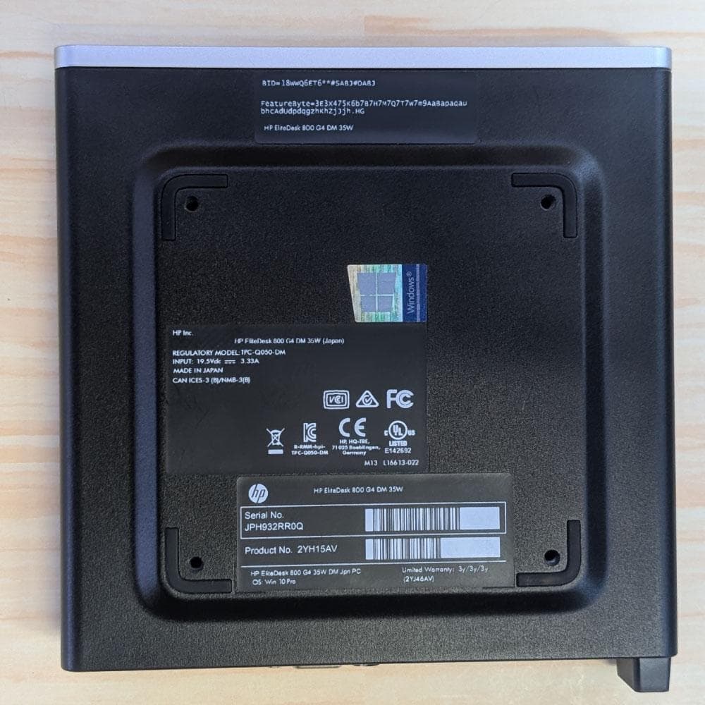 HPFlieDesk800G4 ミニPC i5 8th 8G 256G WiFi